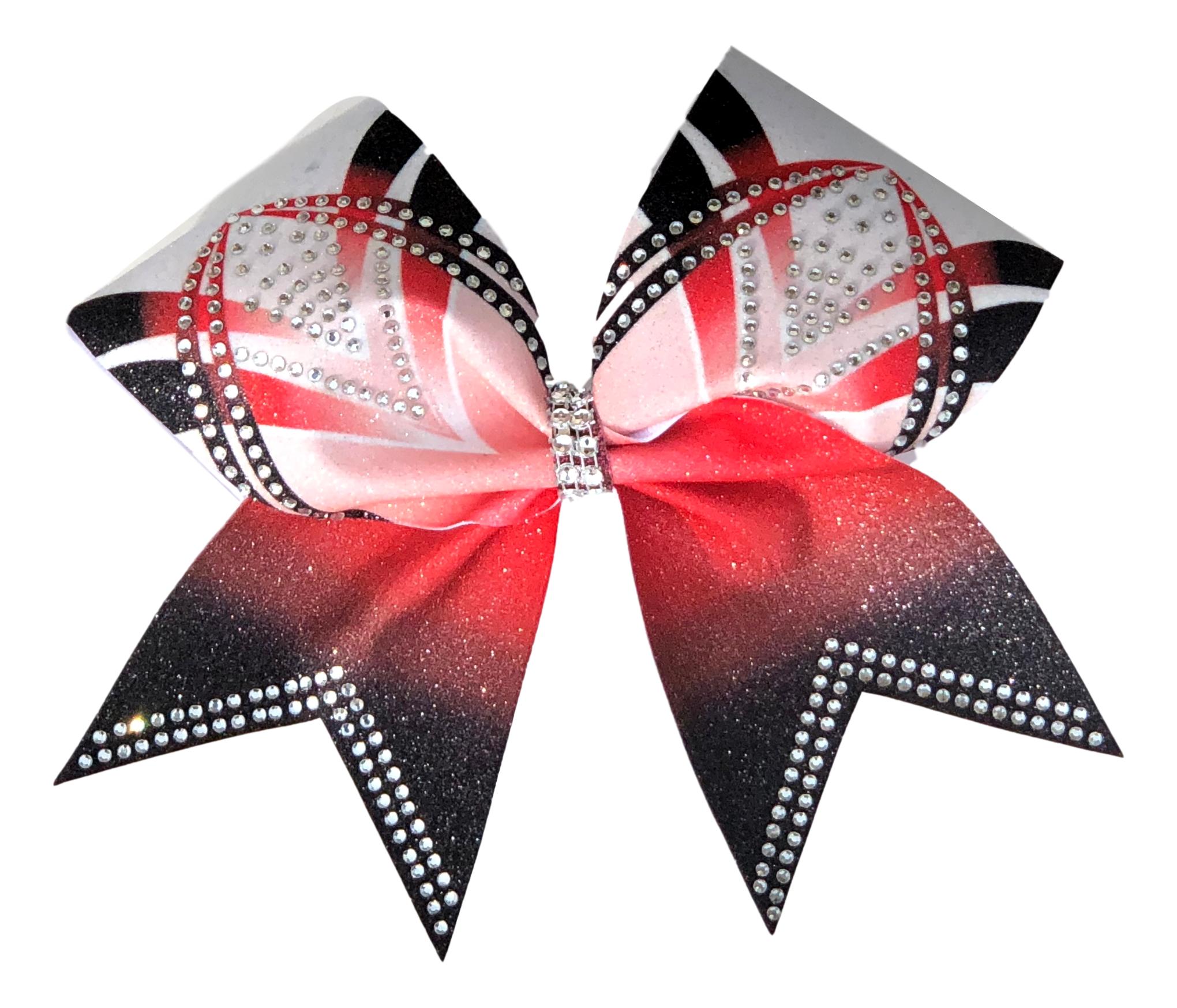 Red & Black Glitter Cheer Bow