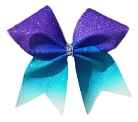 Purple to Turquoise Ombre Cheer Bow