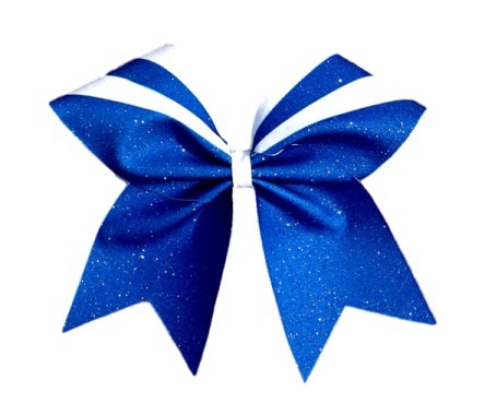 Royal Blue and White Sublimated Cheer Bow